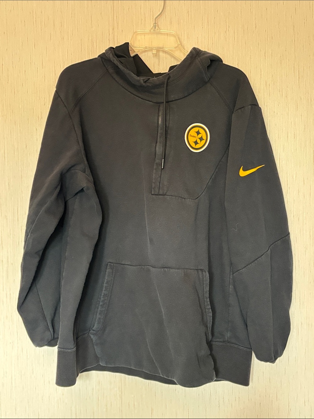 Pittsburgh Steelers Nike Black Hoodie with Yellow Accents and Team Patch